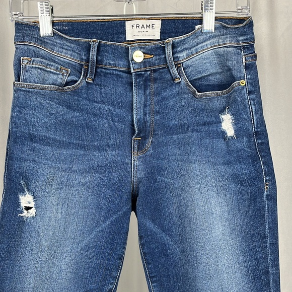 FRAME Le Skinny de Jeanne in Seabright. - Picture 4 of 10